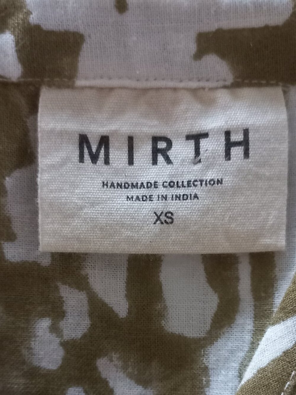 MIRTH (ANTHROPOLOGIE) cotton khaki print blouse - Picture 11 of 13